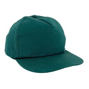 90s blank dark green snap back hat 1990s vintage